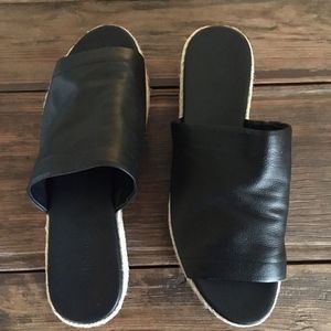 Leather wedge slides